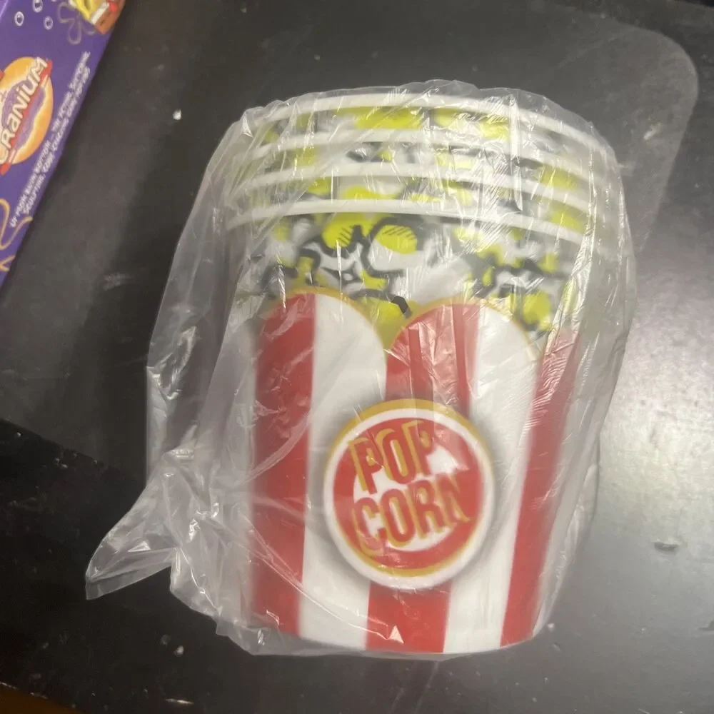 Movie Night Popcorn Fanatic Lot of 20 Popcorn Buckets Containers Party Supplies